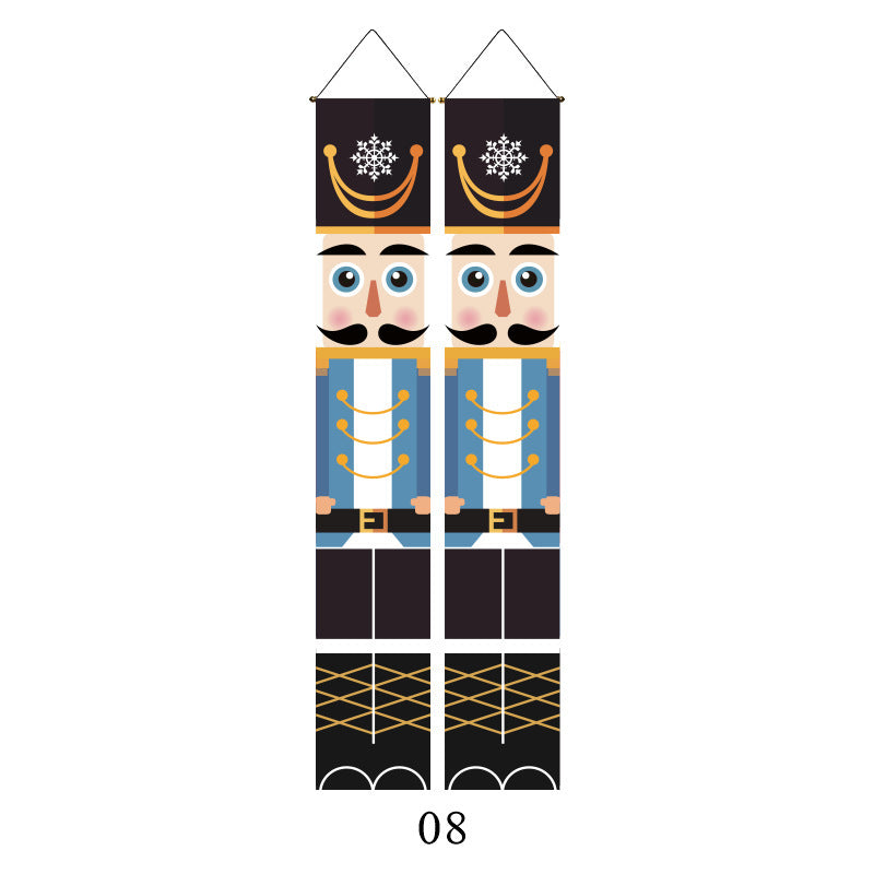 Christmas Lattice Couplet Curtain Hanging Flag Decoration