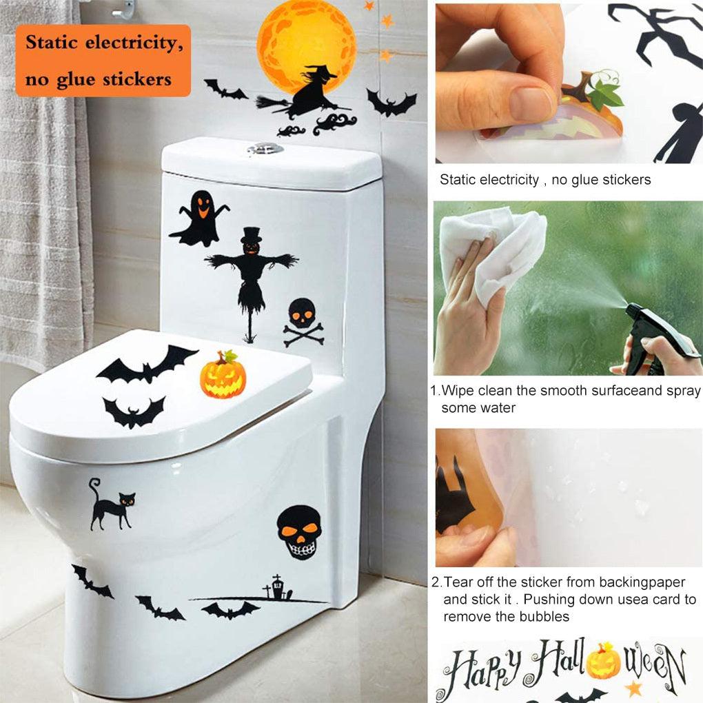 Halloween Bat Pumpkin Creative Decoration Stickers