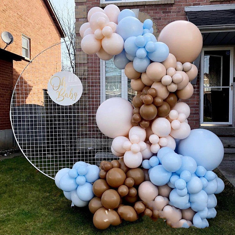 Vintage Color Blue Balloon Chain Set Birthday Party Atmosphere Decorative Arrangement