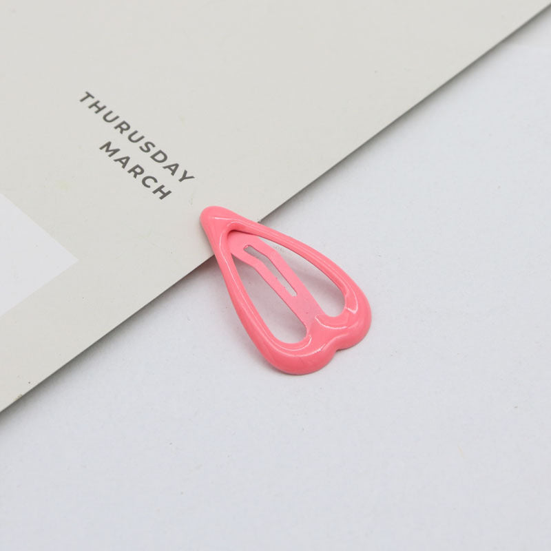 Oil Dripping Spray Paint Side Clip Bang Clip Love Children's Hair Accessories