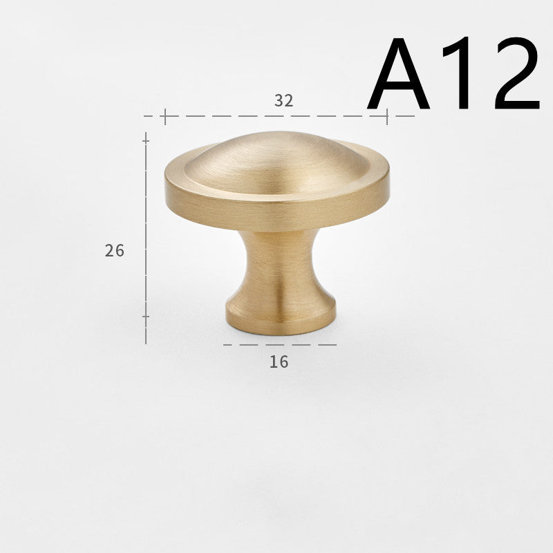 Pure Copper Cabinet Door Handle Golden Light Luxury Brass Handle