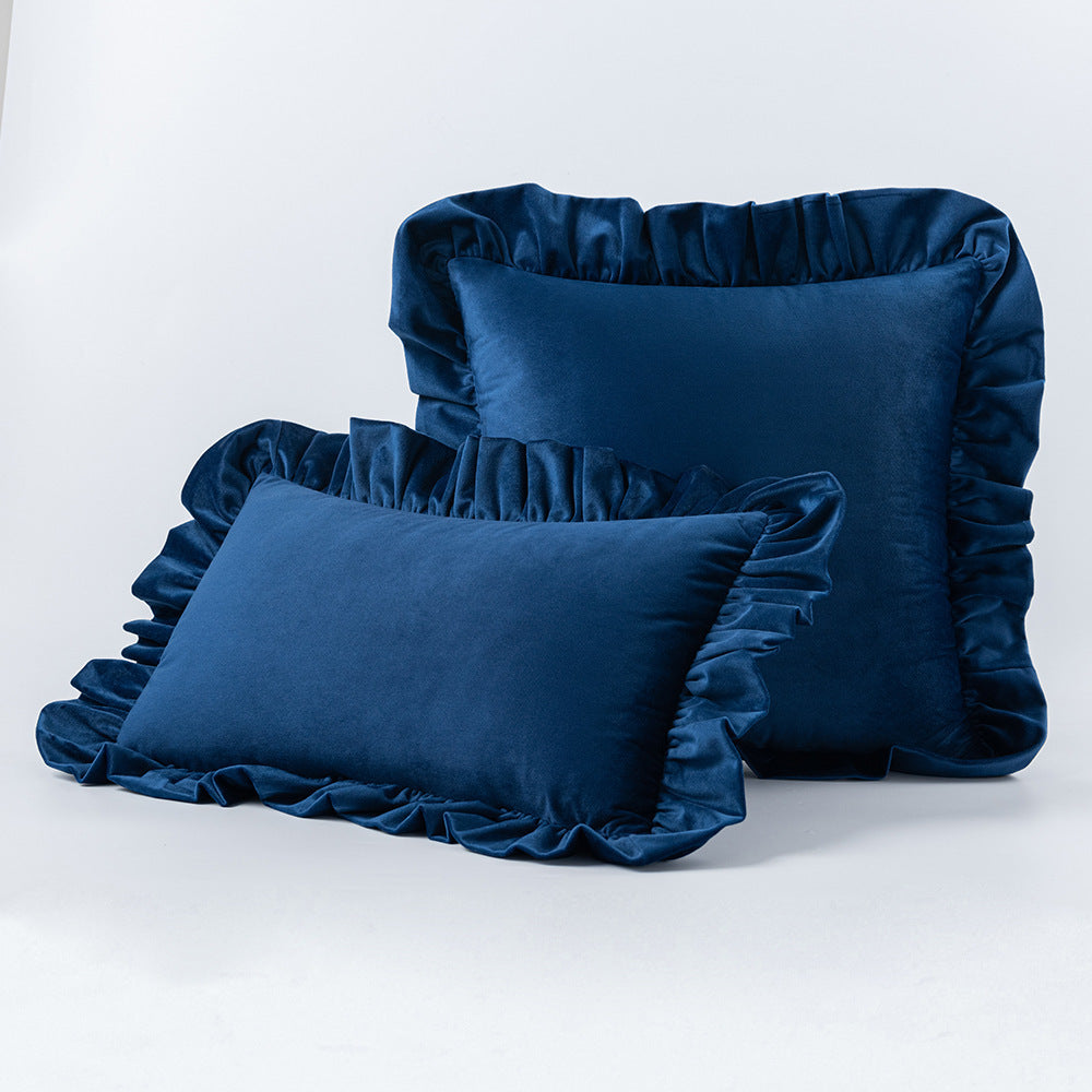 Nordic Velvet Lace Throw Pillows With Upholstered Living Room Sofa
