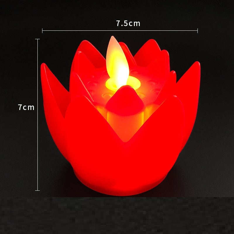 Temple Buddha Front Lotus Lamp Tribute LED Electronic Flower Shape Candle Light