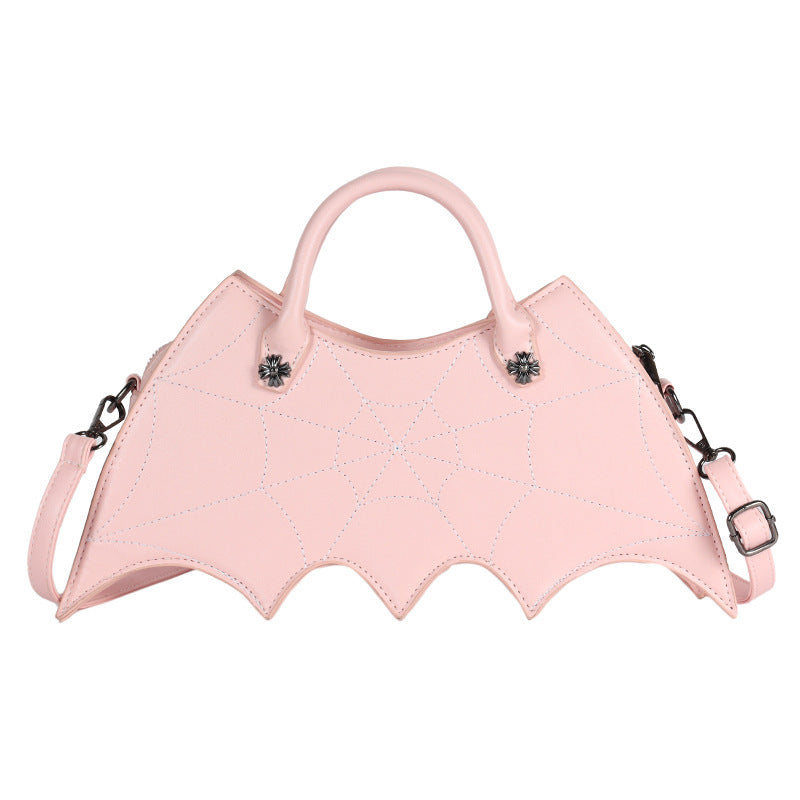 Halloween Spider Web Shoulder Bag – PU Leather Batgirl Style Crossbody Messenger Handbag