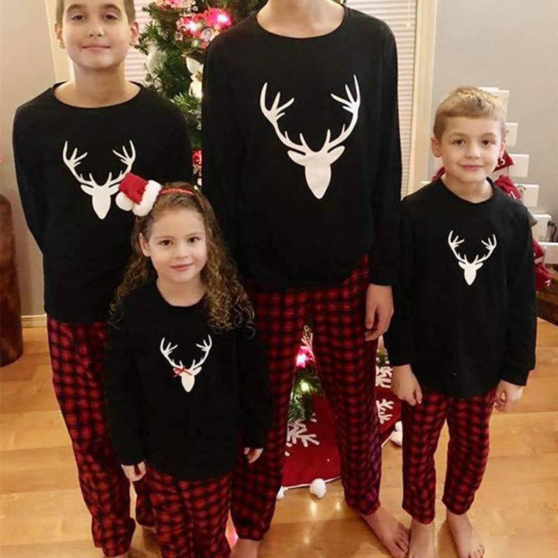Fashion Simple Print Christmas Parent-child Suit