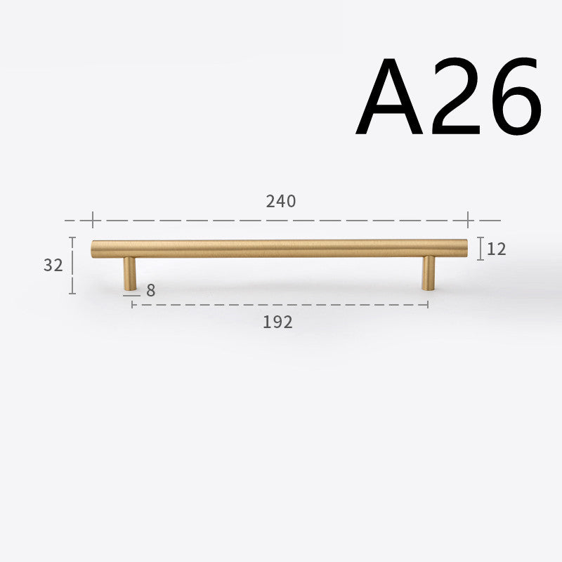 Pure Copper Cabinet Door Handle Golden Light Luxury Brass Handle
