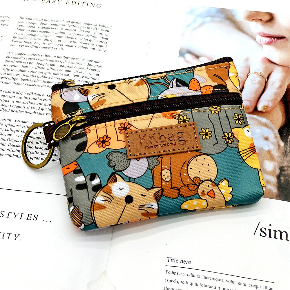 Unisex Cartoon Print Film Mini Coin Purse with Bear Pattern