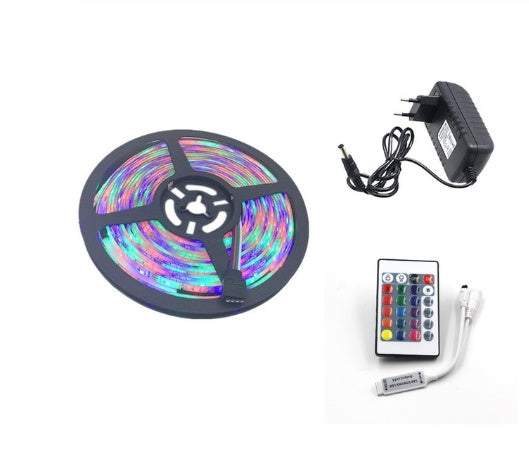 2835 RGB LED Strip Lights 300 LEDs IP65 Waterproof with Remote and 12V 5A Power Supply Set