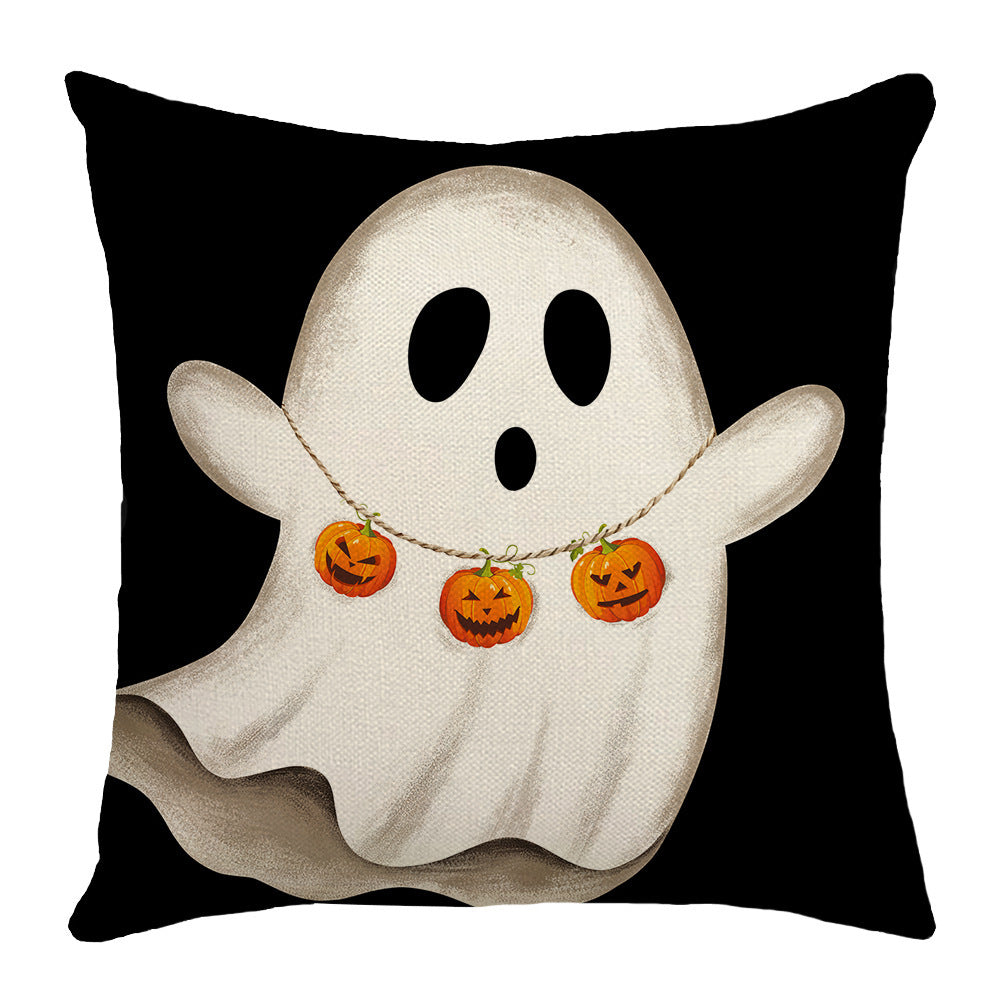 Halloween Printed Linen Pillowcase