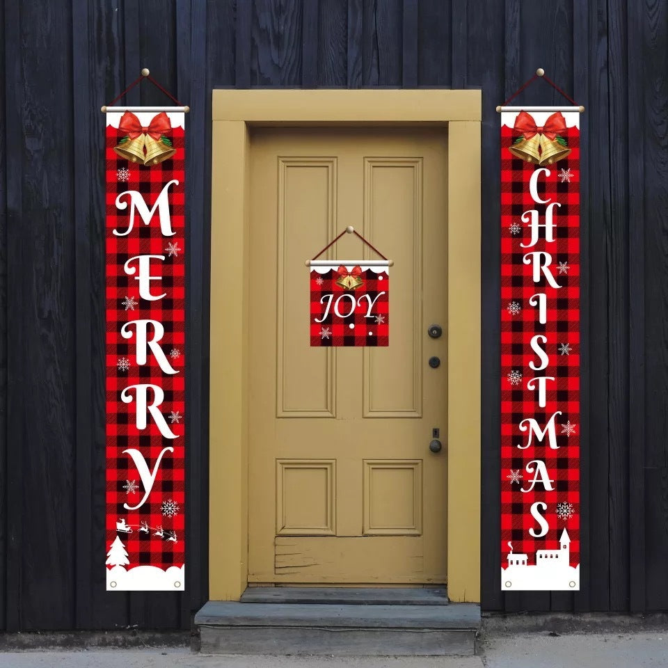 Christmas Couplet Curtain Banners Hanging Flag Window Pendants