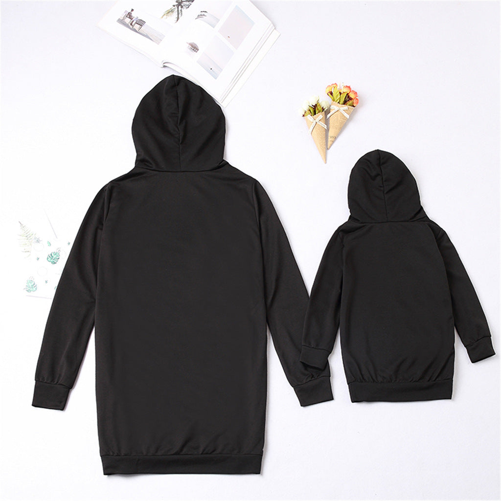 Sequined Heart-shaped Hooded Parent-child Women's Sweater