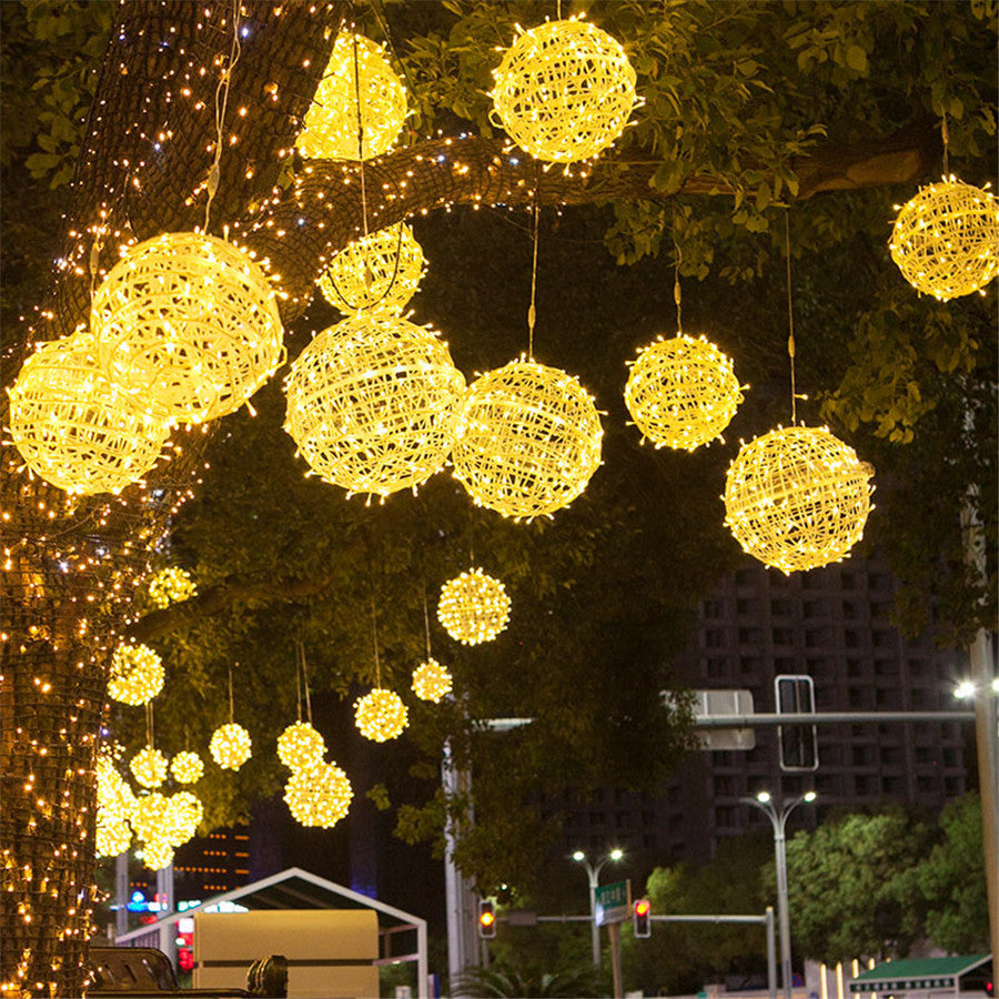 LED Sepak Takraw Ball Lamp Hanging Tree Lantern Landscape Decorative Lighting