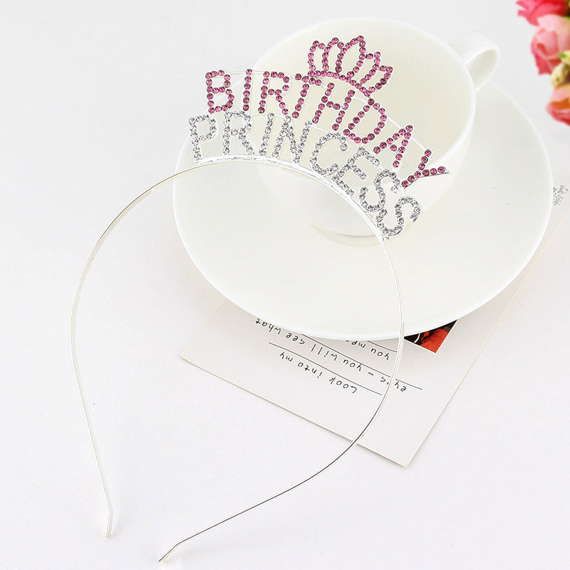 Creative Diamond Alphabet Headdress Birthday Hair Accessories