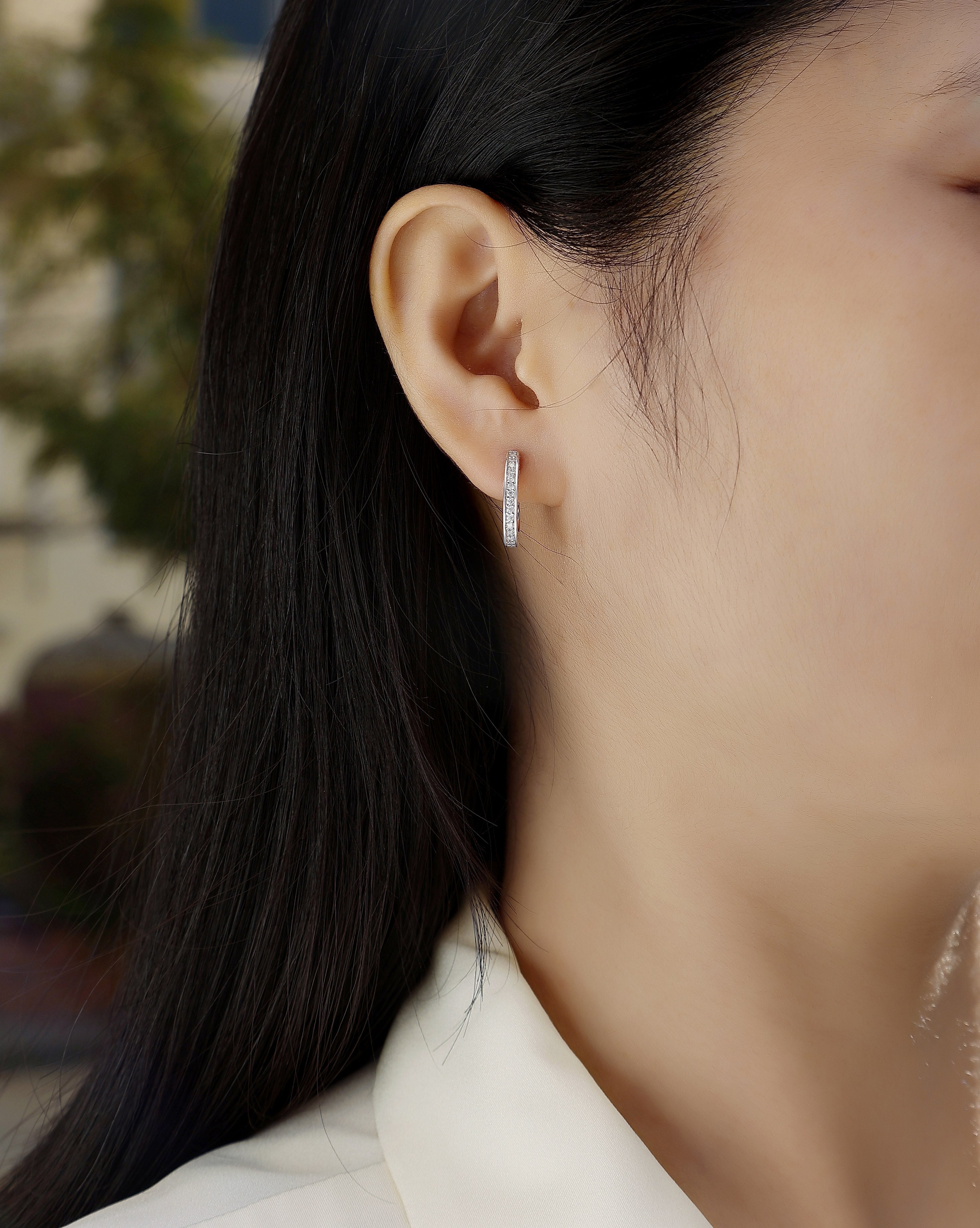 Highlight - S925 Moissanite Sterling Silver Earrings With Platinum-plated Stud Earrings, Fashionable, Trendy And Affordable Diamond Jewelry