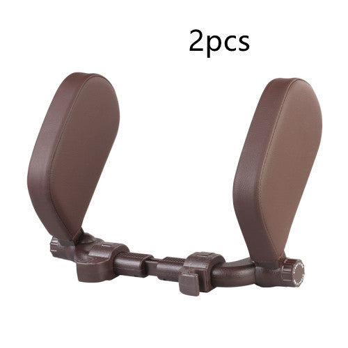 Adjustable Car Headrest Pillow, Soft Leather Travel Neck Support Cushion