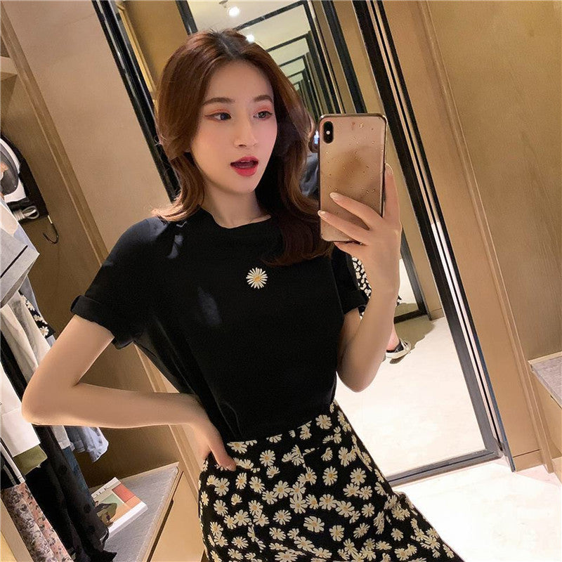 Floral chiffon skirt two piece set