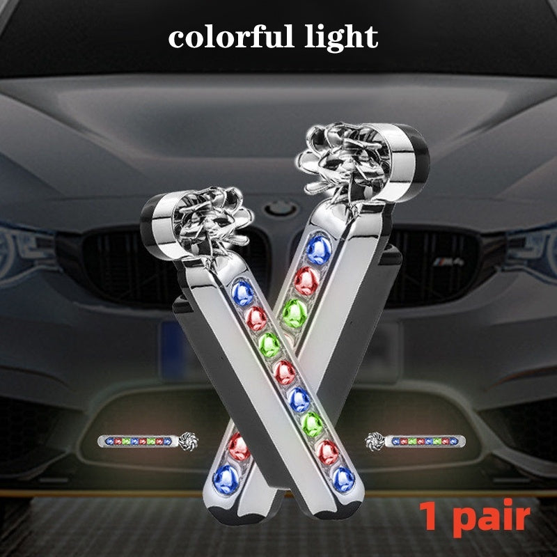 2Pcs Wind Energy Daylight LED Car DRL Strip, RGB Daytime Running Lights for Cars and Motorcycles