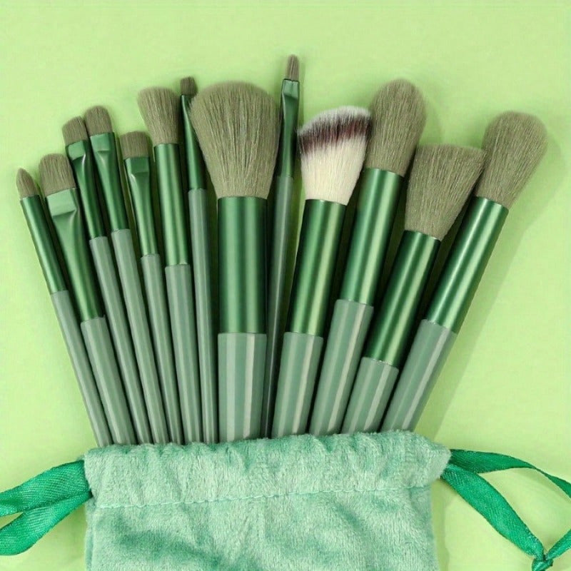 Professional Makeup Brush Set – 13pcs Soft Fluffy Foundation, Powder, Eyeshadow, Kabuki, Sponge & Beginner Kit
