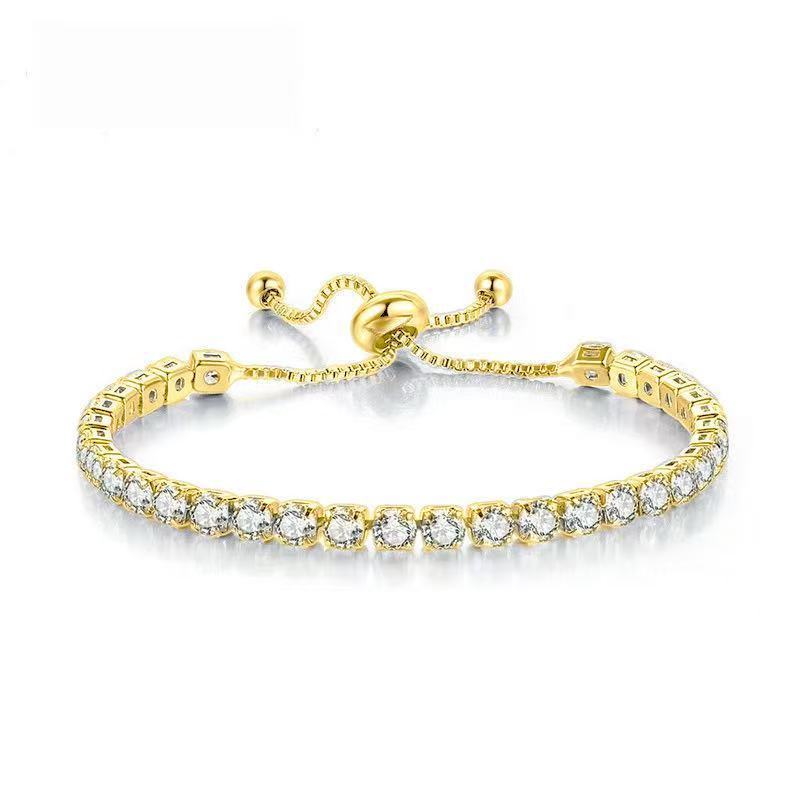 Simple Stainless Steel Material Square Zircon Crystal Bracelet