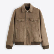 Unisex Regular Fit Suede Velvet Jacket Coat With Spandex