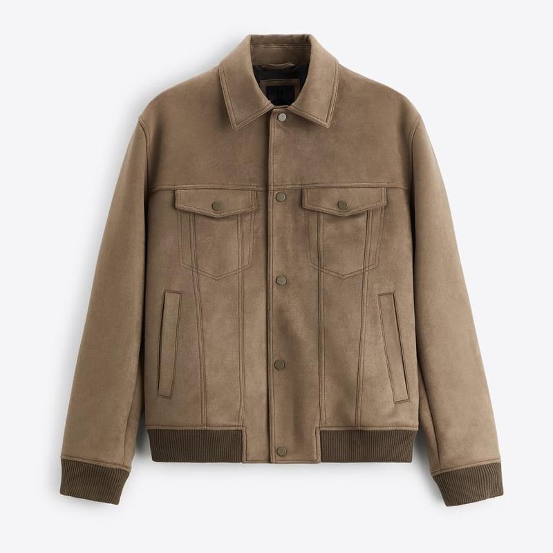 Unisex Regular Fit Suede Velvet Jacket Coat With Spandex