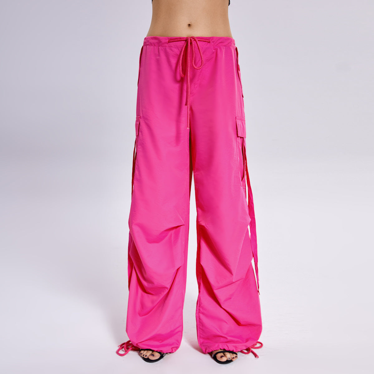 Unisex Loose Fit Overalls Polyester Spandex Red Solid