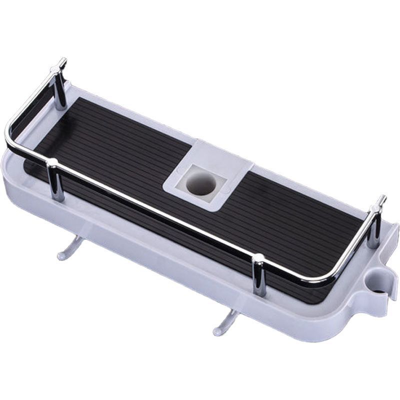 Punch-Free Shower Rod Rack & Bathroom Lift Rod Bracket – Hanging Storage Basket & Tray