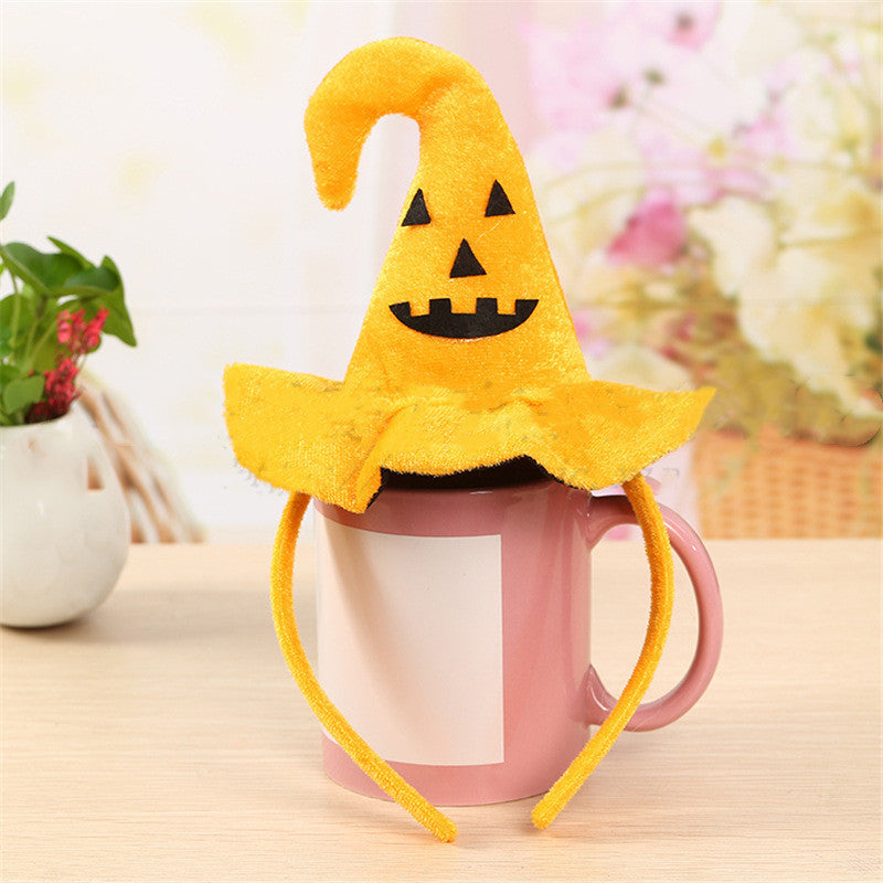Halloween Pumpkin Hook Hat Headband Ghost Head Bat Yellow Hook Hat Headband Hair Accessories