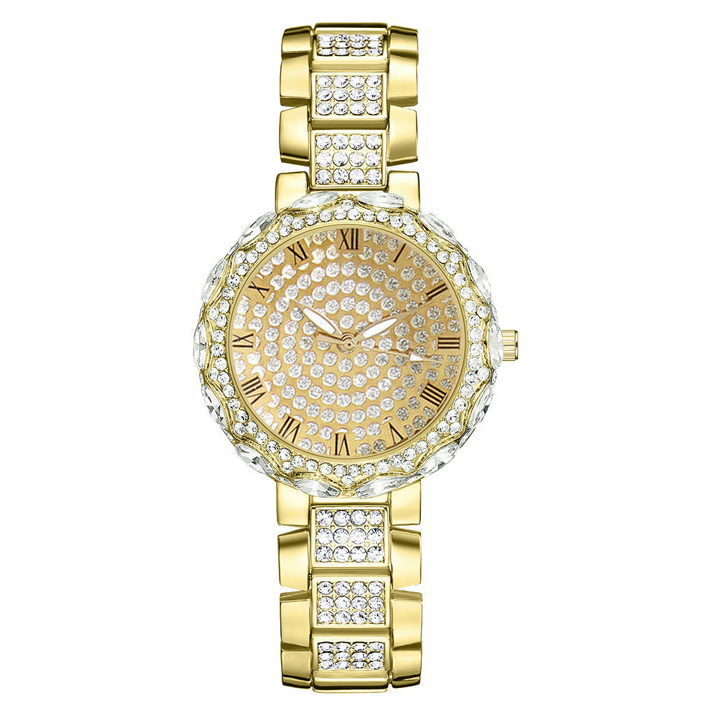 Women's Fashion Quartz Watch with Diamonds and Rhinestones