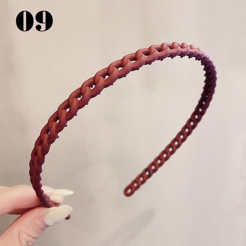 Simple Serrated Non-slip Solid Color Hair Headband
