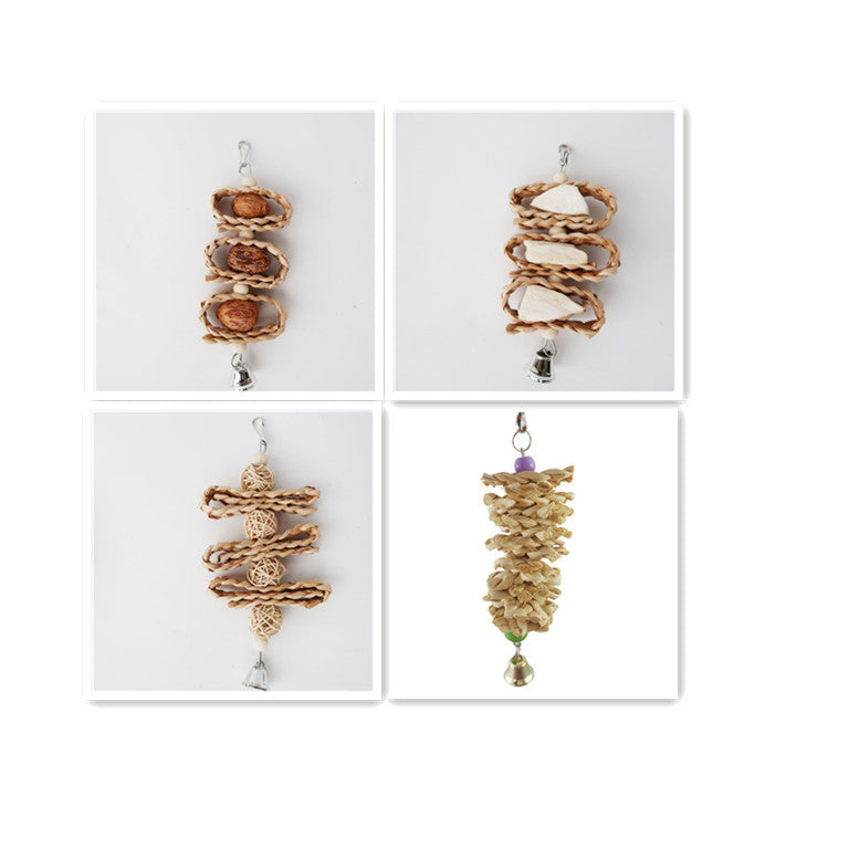 Straw Woven Fruit Toy for Parrots