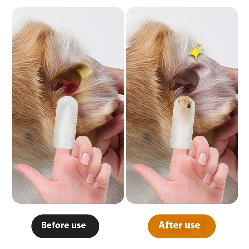Pet Ear Cleaning Wipes Finger Stall