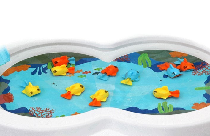 Electric Early Education Music Sand Splashing Table – Interactive Electric Fishing Puzzle Toy (43.5 x 29.5 x 31.5 cm, Color Box Packed)