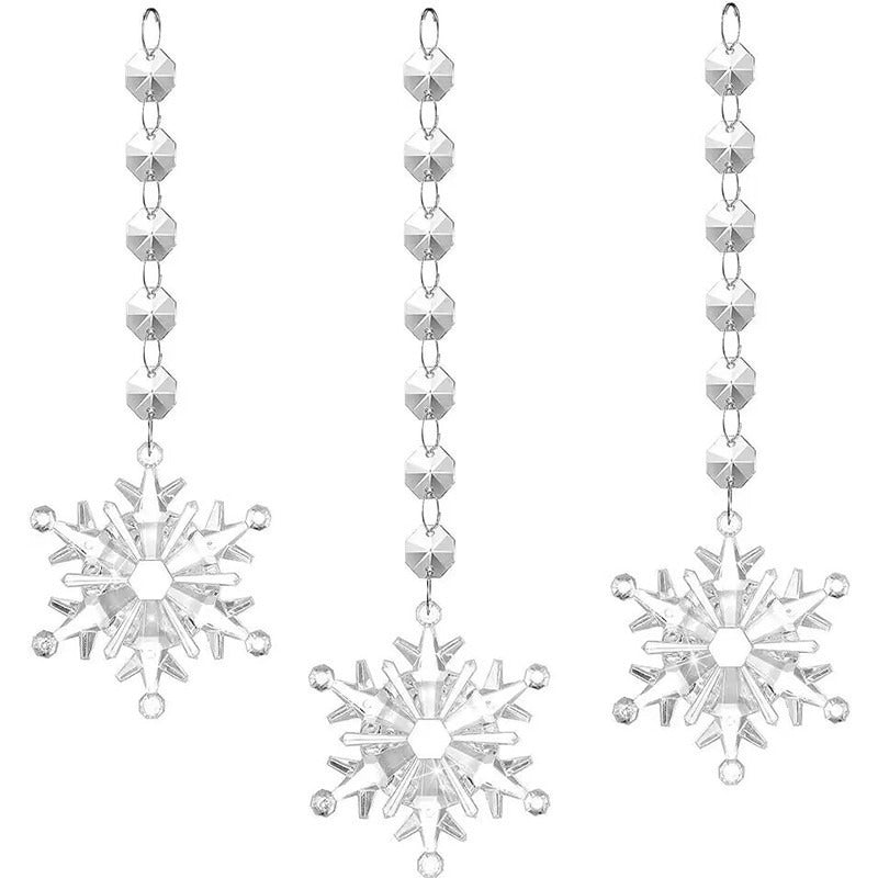 18 Pieces Light Blue Acrylic Snowflakes Icicle Christmas Tree Decoration Pendant