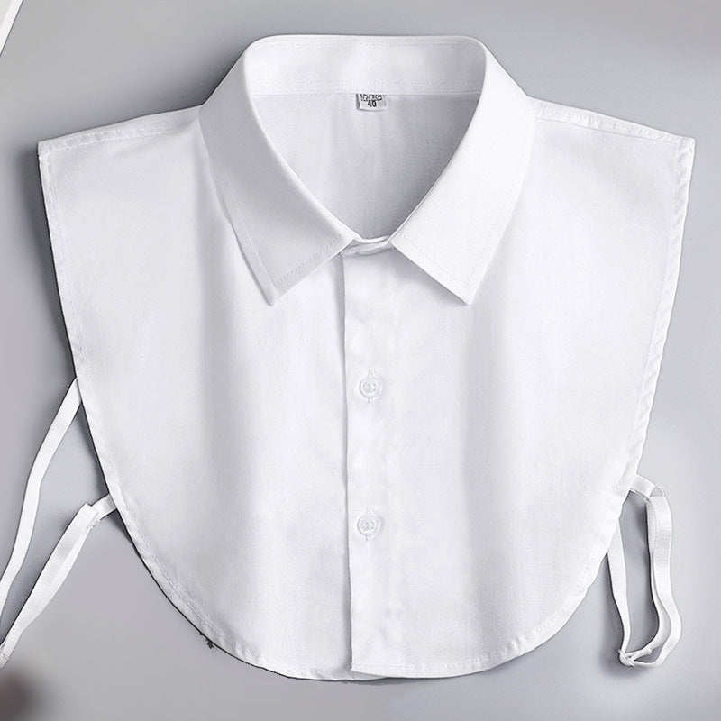 Detachable False Collar – Solid Color 4-Button Polyester Yarn