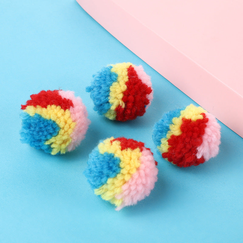 Cat Toy Rainbow Hair Ball Toy Ball Color