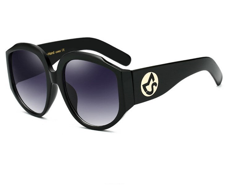 Oversized Round Women’s Sunglasses with Olive Frames