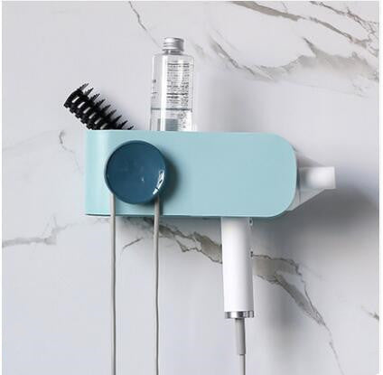 Punch-Free Bathroom Hair Dryer Rack – Hook & Wall-Mount Bracket
