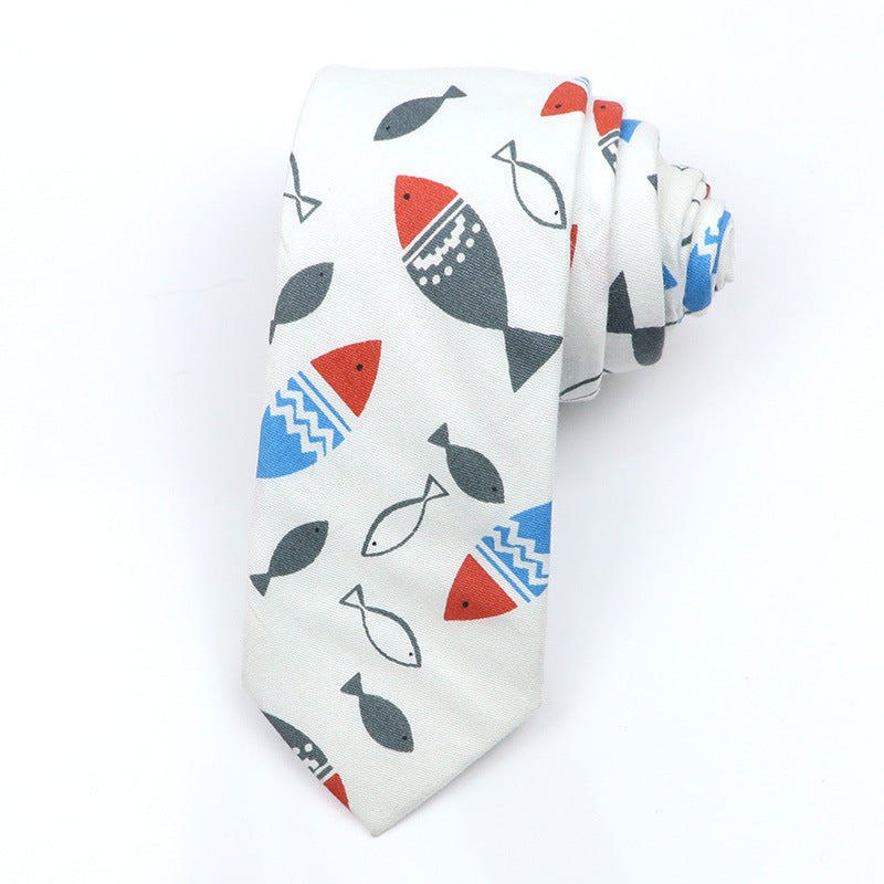 Cartoon Print Cotton Bow Tie – Casual Style
