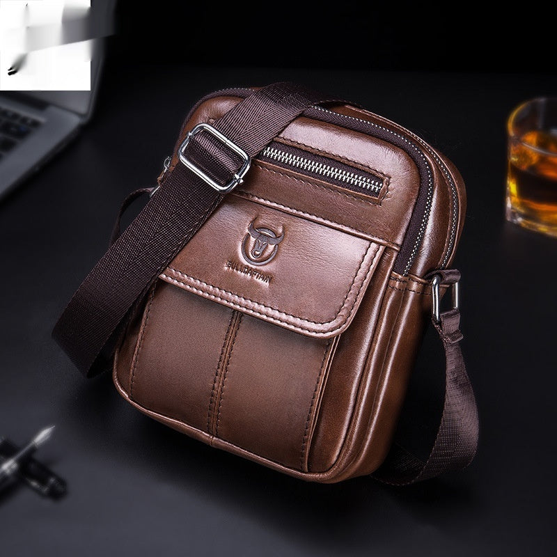 Men's Slim Leather Crossbody Bag Retro Satchel Cowhide