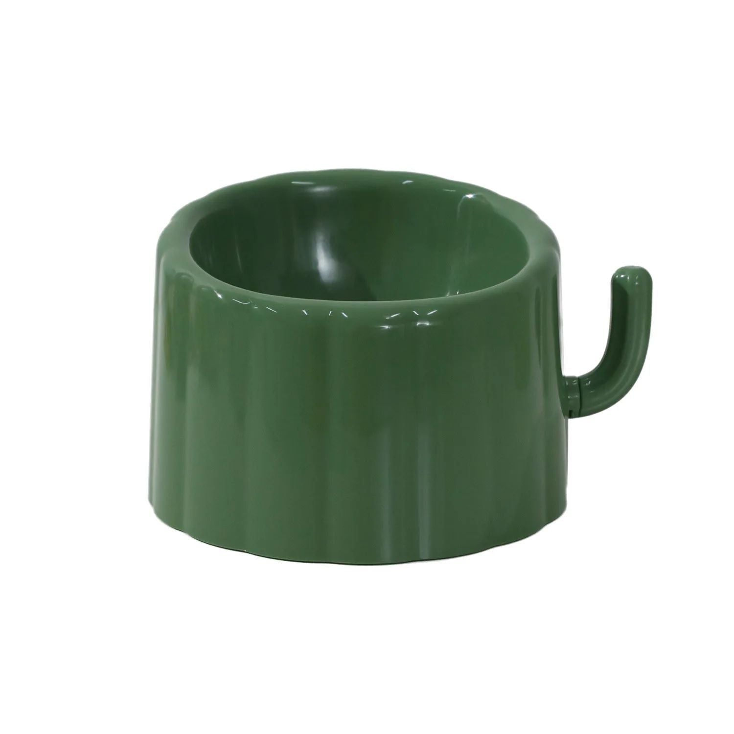 New Solid Color High-Stand Cater Bowl For Cats Large Mouth Anti-Overturn Anti-Slip Cat Bowl With Cactus Design
