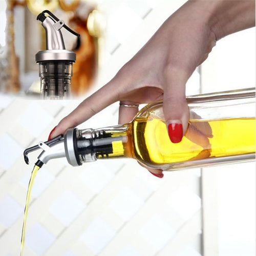 Olive Oil Sprayer Spout & Liquor Dispenser – Flip Top Wine Pourers & Stoppers Set