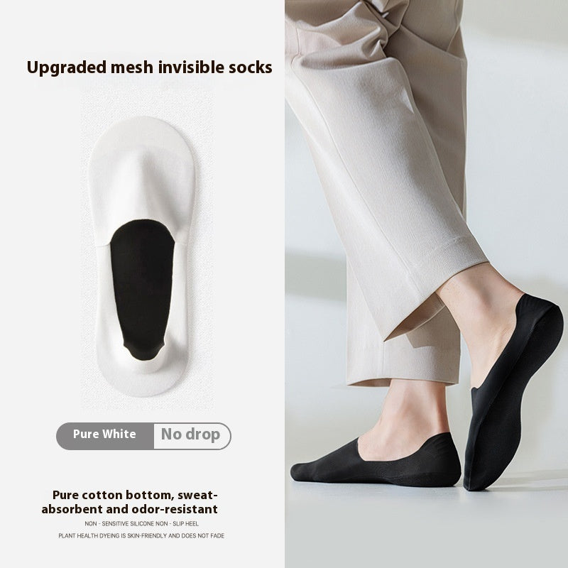 Men's Cotton Invisible Socks – Sweat-Absorbent & Non-Slip