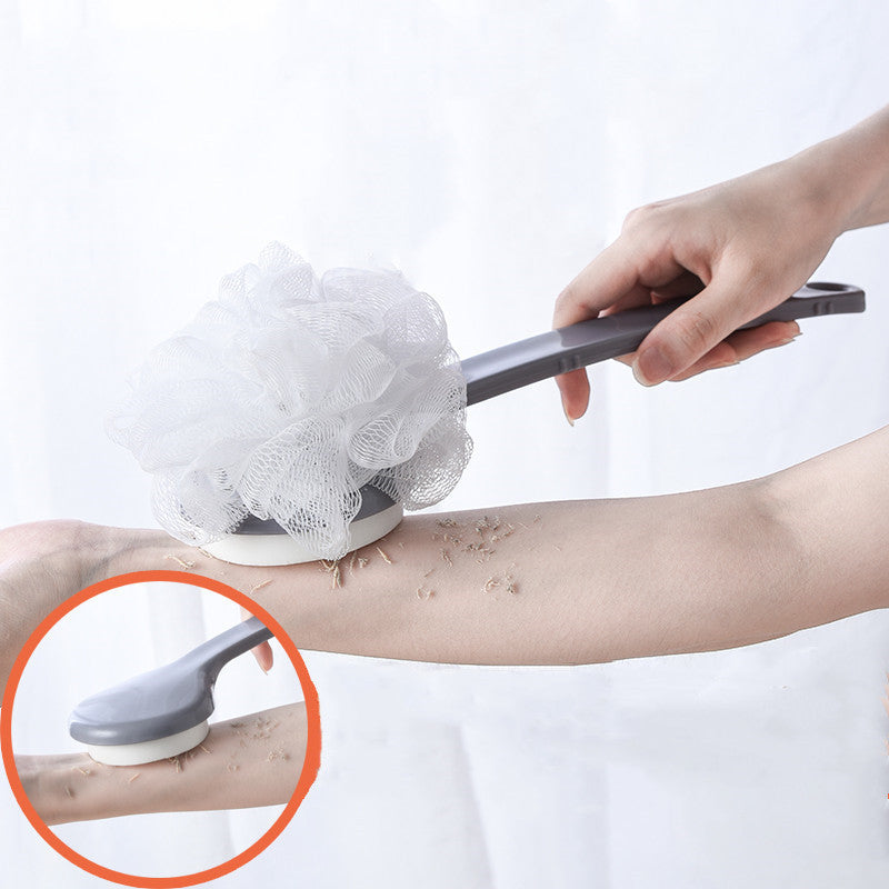 Long Handle Exfoliating Bath Sponge – Back Scrubber & Shower Mud Brush
