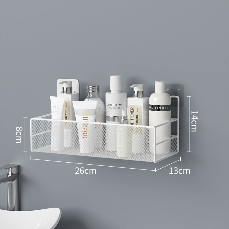 No-Drill Wall-Mounted Bathroom Shelf – Shower Shampoo Organizer & Toilet Accessories