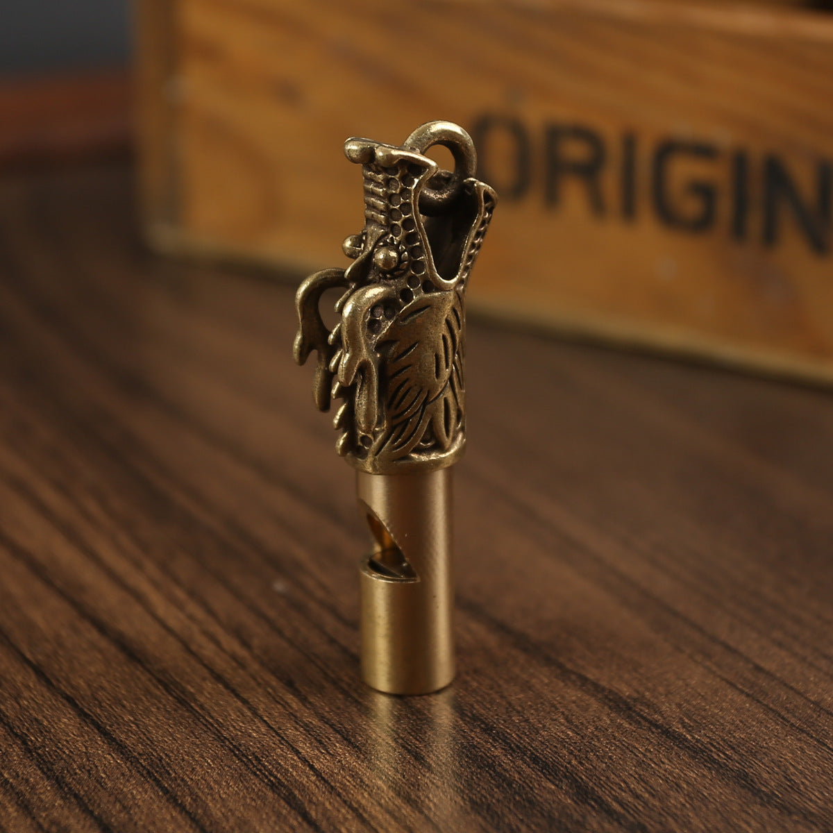 Outdoor Metal Brass Whistle Keychain Pendant