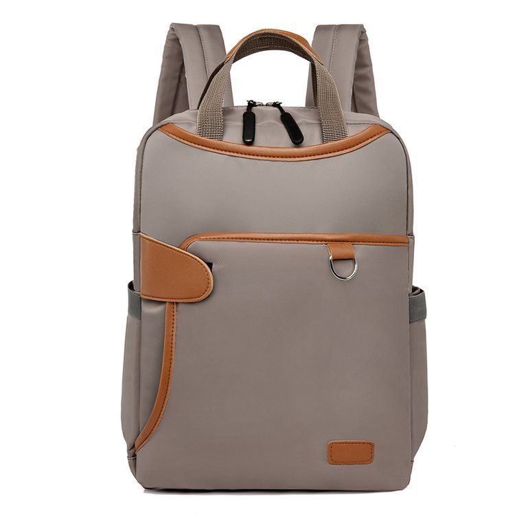 Womens Oxford Fabric Backpack Slim Solid Color Lightweight