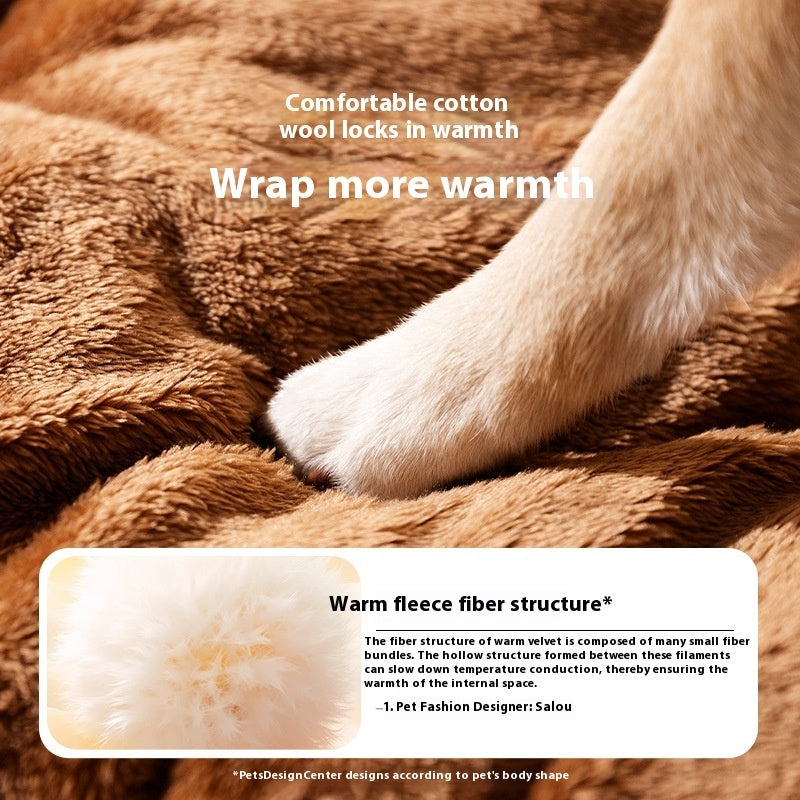 Autumn And Winter Small Dog Three-dimensional Bear Arc Pet Bed