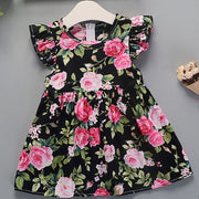 Girls Dress Cotton Summer Floral New Flower-Pattern