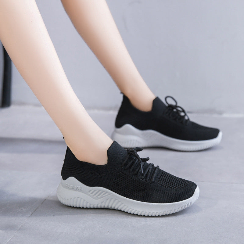Flying Woven Mesh Spring And Summer New All-match Transparent Sneakers